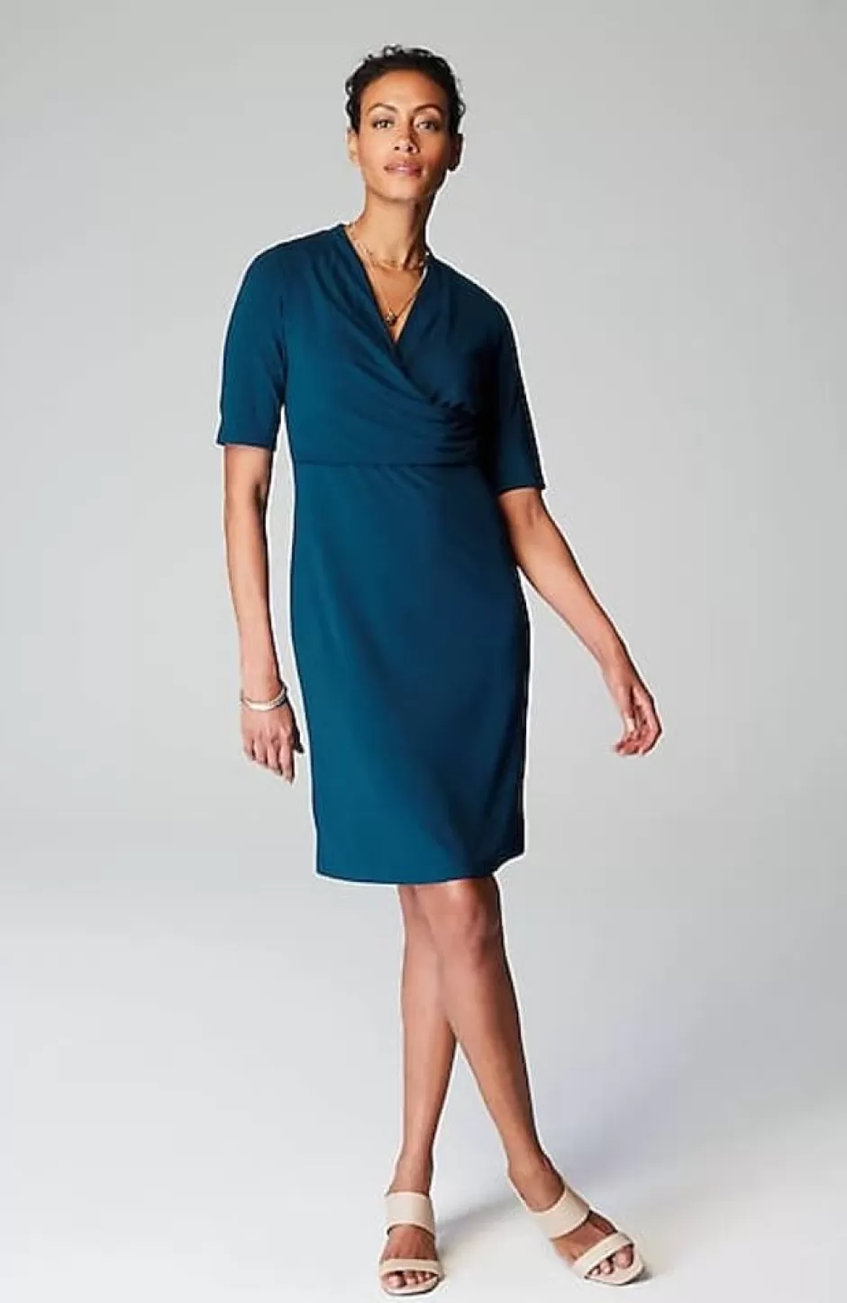 J.Jill Wearever Draped Twist-Front Dress | Jjill | Women Dresses