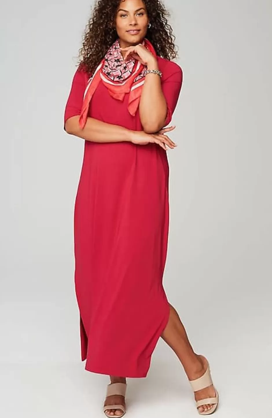 J.Jill Wearever Elbow-Sleeve Maxi Dress | Jjill | Women Dresses