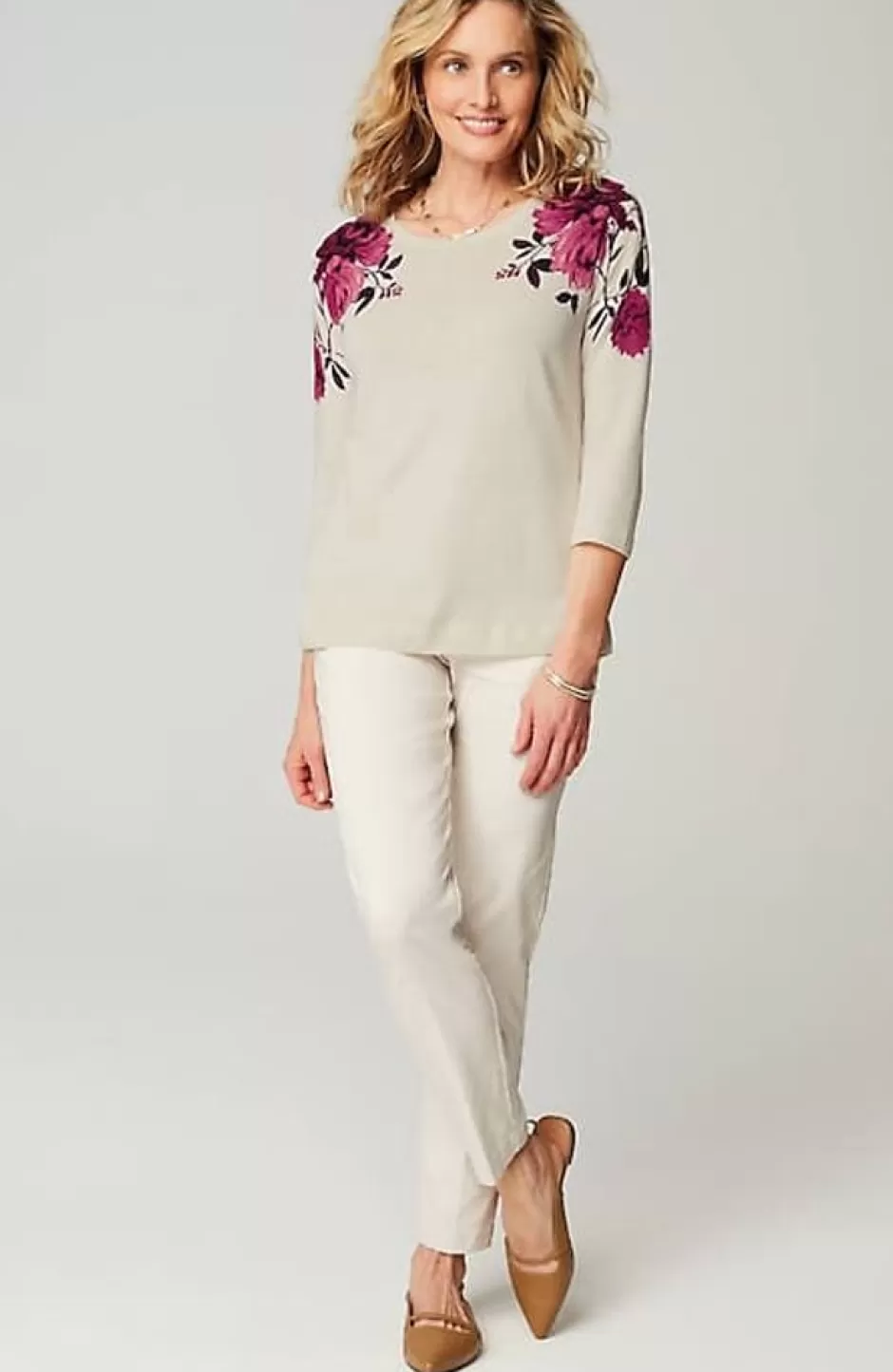 J.Jill Wearever Garden Roses Sweater | Jjill | Women Sweaters