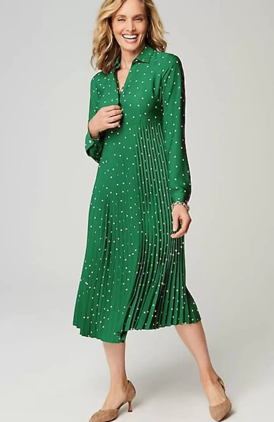 J.Jill Wearever Pleated Midi Shirtdress | Jjill | Women Dresses